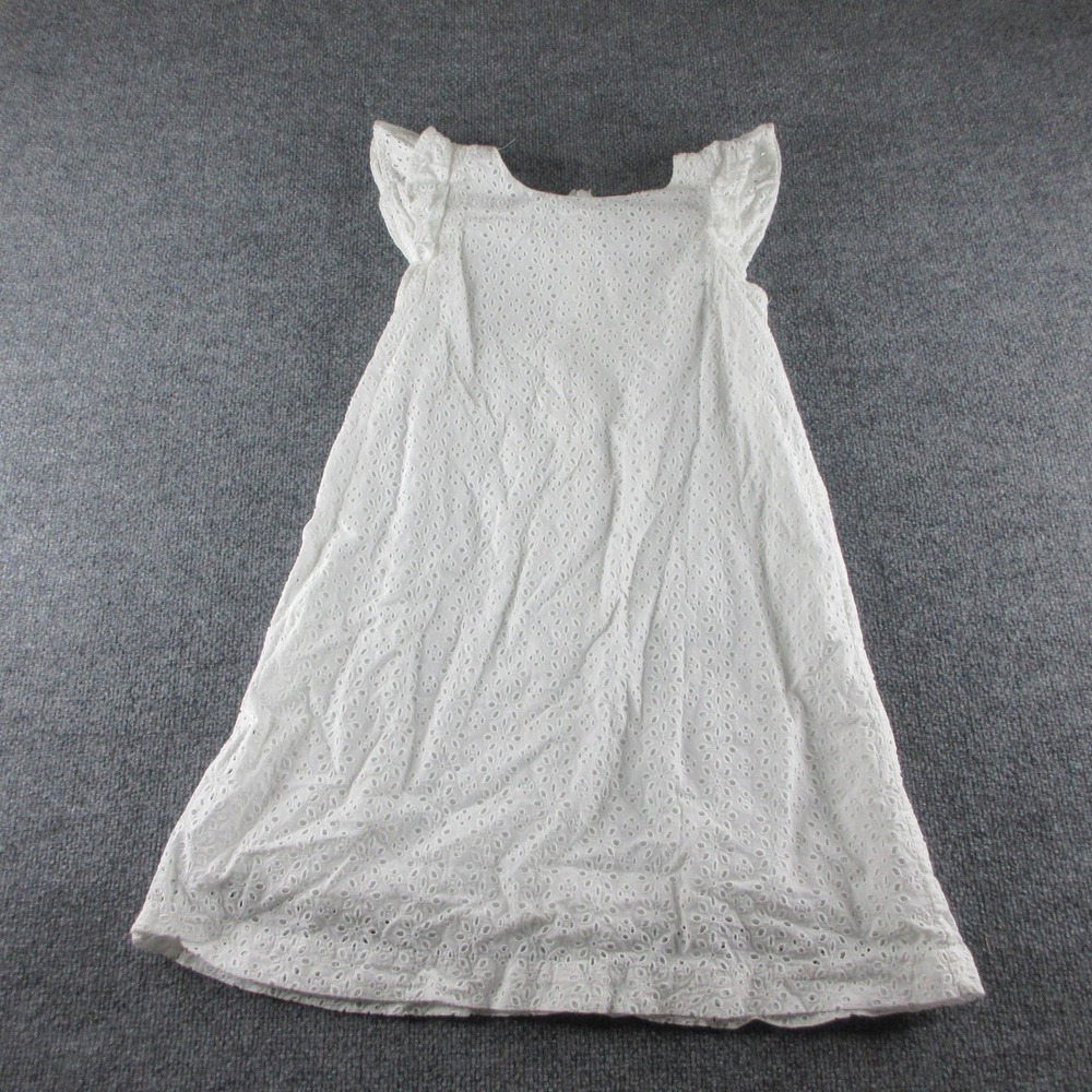 Polo Ralph Lauren Dress Girls 14 White Eyelet Lace Flutter Sleeve Lined Summer